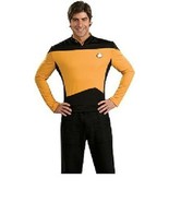 Star Trek The Next Generation TV Gold Operations Uniform Deluxe Shirt NE... - €43,73 EUR