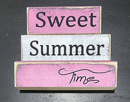 Sweet Summer Time Decorative Block Set - £18.25 GBP