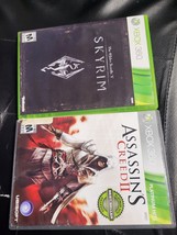 Lot Of 2: Assassin&#39;s Creed Ii + Skyrim (Xbox 360) Both Complete With Manual - $5.93