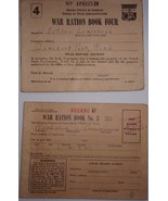 Vintage Two World War II Ration Books 3 &amp; 4 With Stamps 1943 - $8.15 CAD