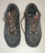 Harley Davidson Hiking Boots Leather &amp; Nylon Uppers Black Orange Size 10 - £52.26 GBP