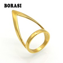 BORASI Gold Color Female Anel 32mm Wide Exaggerated Big Ring Stainless S... - £7.34 GBP