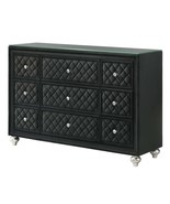 Black Velvet Tufted 9-Drawer Dresser w/ Crystal Knobs - €820,48 EUR