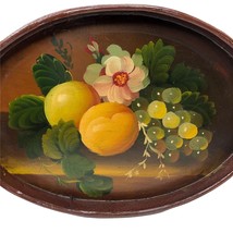 Vintage Hand Painted Wood Tray Toleware Still Life Rose Hill Mansion Geneva NY - £98.89 GBP