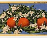 Oranges &amp; Blossoms  Linen Postcard - $9.90