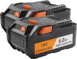 R840087 AC840087 18V 6000mAh Lithium Battery Replacement for Ridgid 18V, 2 Packs - £58.34 GBP