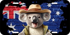 Koala Bear Australia Flag Hat Smiling Aluminum Metal License Plate 150 - £10.16 GBP+