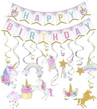 Unicorn Birthday Decorations, Unicorn Party Decorations, Unicorn Party S... - £6.70 GBP