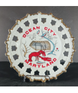 Vintage MARYLAND SOUVENIR Serving Tray Diamond Fine China Korea Lobster - $18.04
