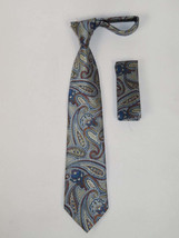 Men's Vito Rofolo From Italy Tie Hankie Gift Boxed 100% Silk VR-34 Brown Paisley image 2
