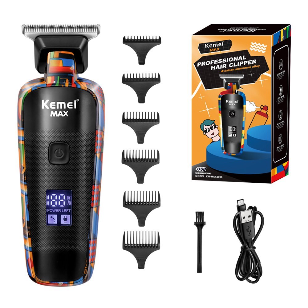 Kemei-5090 Digital Display Professional Barber Hair Trimmer For Men  - $28.49