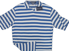 NEW Polo Ralph Lauren Golf Shirt! Linen Cotton  Dimpled Mesh  White With Stripes - £33.57 GBP