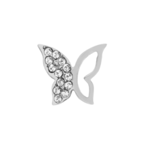 Origami Owl Charm (new) SILVER BUTTERFLY W/ 1/2 ENCRUSTED W/ CRYSTALS - ... - £6.94 GBP