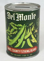 VINTAGE Del Monte Lake County String Beans Tin Can Coin Bank - £11.72 GBP