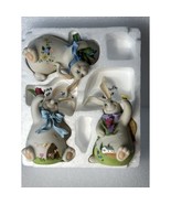 Vintage Hand-painted Easter Bunny Trio Home Interiors Celebrating Easter... - $39.59