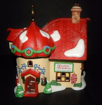 Dept.56 North Pole Series Custom Stichers Taylor Lighted House Christmas #56400 - £34.39 GBP