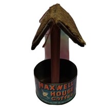 Vintage Maxwell House Coffee Tin Can Craft Bird Nest House Planter Tramp Art - £21.51 GBP