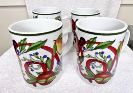 Holiday Harvest by DANSK Set of 4 Mugs Great Shape 4 1/8 Inch - $44.55