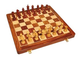 Magnetic Chess Board Set - Portable Folding Chessboard with Pieces 14 inch - £77.94 GBP
