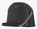 Kate Spade Spencer Black / Silver Polka Dot Double Zip Dome Crossbody K4... - $93.05