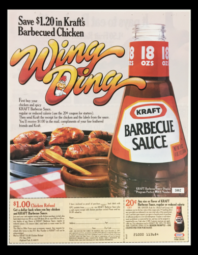 Primary image for 1983 Kraft Barbecue Sauce Wing Ding Circular Coupon Advertisement