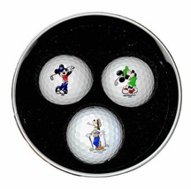 3 Disney - Mickey Mouse Minnie Mouse Goofy Golf Balls Galloway Brand New In Tin - $28.71