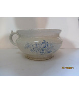 ANTIQUE CORNELL ENGLAND CHAMBER WASHING BOWL W/HANDLE BLUE TRANSFER FLOWERS - £15.97 GBP