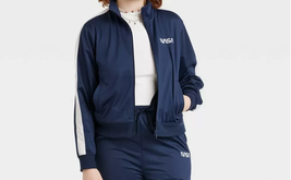 NEW Womens NASA Graphic Full Zip Microfiber Performance Jacket ladies sz XS navy - £9.55 GBP