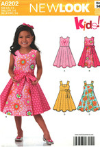Child&#39;s DRESSES 2013 New Look Pattern 6202 Sizes 3 to 8 UNCUT - £9.44 GBP