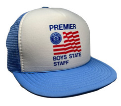 Vintage American Legion Premier Boys State Hat Cap MeshBack Snapback Trucker Hat - £15.77 GBP