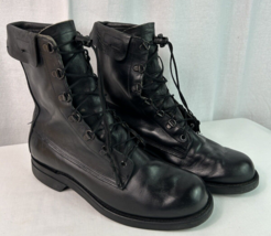 Vintage Craddock Terry 90&#39;s Combat Boots Military Men&#39;s Size 7.5 E Black Leather - £38.71 GBP