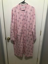 NEW Dreams &amp; Co Women&#39;s Full Zip Pink Floral Robe House Coat Size 14/16 ... - $19.79