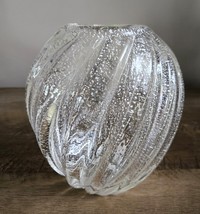 Vintage Kurata Japan for Mikasa Ribbed w/ Silver Flake Art Glass Vase - $54.44