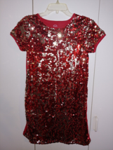 Wonder Nation Girl&#39;s Red Ss Pullover Knit Dress W/SEQUIN FRONT-XL(14/16)-WORN 1 - £7.56 GBP