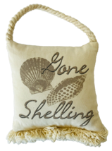 Gone Shelling Door Hanger Small Decorative Seashell Cushion Beachy Charm 6.5&quot; - £13.69 GBP