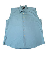 Haggar Lt Blue Sleeveless Button Up Shirt Men&#39;s XL - £9.28 GBP