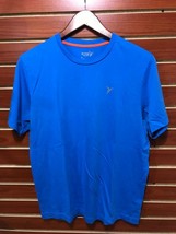 NEW Men&#39;s Performance Cotton Blend T-Shirt Running Crew Neck Blue Old Na... - £10.16 GBP