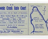 Downie Creek Auto Court Card Big Bend Highway 40 Miles N of Revelstoke B... - $11.88