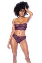 UNDERWIRE BUSTIER WITH  REMOVABLE STRAPS &amp; HIGH WAISTED THONG PANTY  S-XL - $32.99