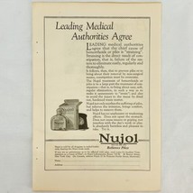 Vintage 1921 Nujol Hemorrhoids Piles Medicine Magazine Print Ad 8&quot; x 6&quot; - $6.62