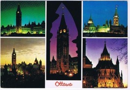 Ontario Postcard Ottawa Night Mood Parliament Buildings - £2.31 GBP