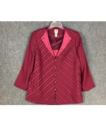 Candlelight &amp; Champagne Blazer Women&#39;s 22W 100% Polyester Burgundy Adults - €17,13 EUR