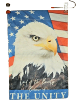 Land of the Beauty Americana Garden Flag Double Sided Burlap 12 x 18 Inches - £7.36 GBP