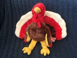 Ty Beanie Buddies Baby GOBBLES stuffed Turkey 11&quot; long 1999 retired MINT... - £9.44 GBP