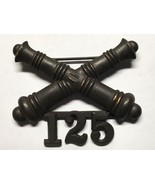 1902-1905, US ARMY ARTILLERY CORPS, BRONZE, 125th FIELD ARTILLERY, COLLA... - $649.74 MXN