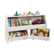 Toy Storage Organizer, Wooden Kids Bookshelf with Storage, Toy Storage C... - $114.56