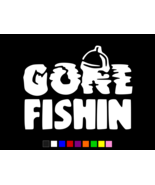 GONE FISHIN Fishing Bobber Vinyl Decal Wall Truck Sticker CHOOSE SIZE COLOR - $3.46+