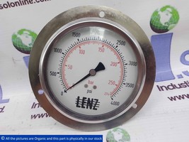 LENZ DRY-AFC-4M-4RL-FF System Pressure Guage 4000 psi AFC-4 Stainless Steel Case - £37.99 GBP