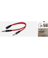 2PC ISAIBELL 3.5mm Female to 2 Male Gold Plated Headphone Mic Audio Y Sp... - $17.57 CAD