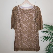 Fossil | Dark Tan Lace Sheath Dress, womens size XS - $23.22